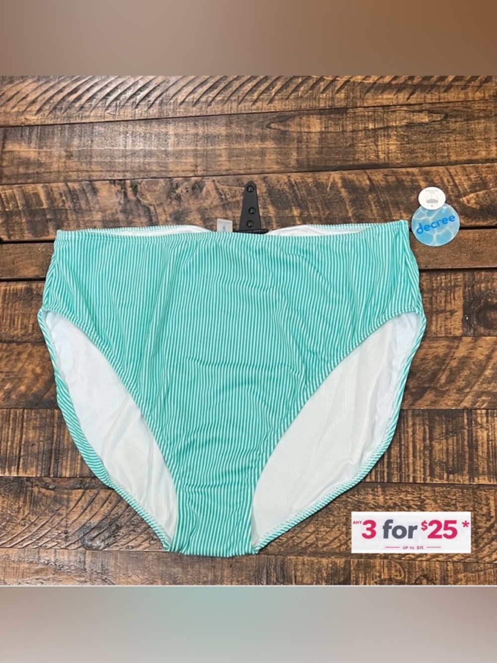 Aqua Striped Swim bikini Bottom